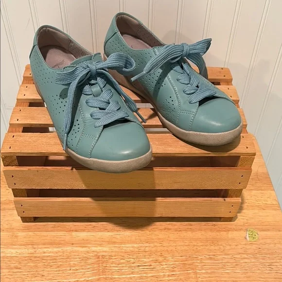 Dansko Shoes Dansko Orli Aqua Leather Sneakers Size 38 Poshmark
